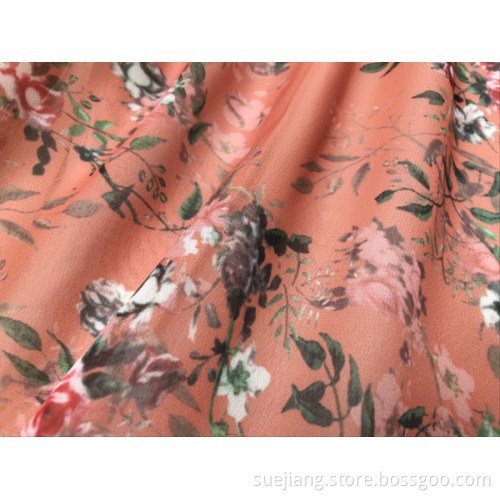 Women Floral Printed Patch Work Chiffon Dress